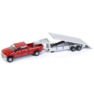 Ertl Plastic Dodge Pickup with Diecast Trailer and Bales, 1:64-Scale