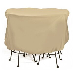 two dogs designs 2d-pf74005 bistro set cover with level 4 uv protection, 74-inch x 44-inch, large, khaki