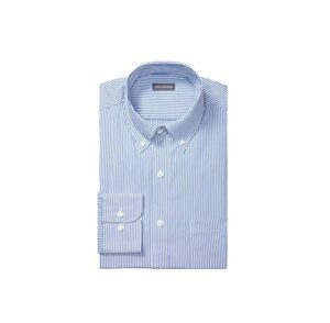 van heusen mens regular fit pinpoint stripe dress shirts, blue, 17.5 neck 36 -37 sleeve us