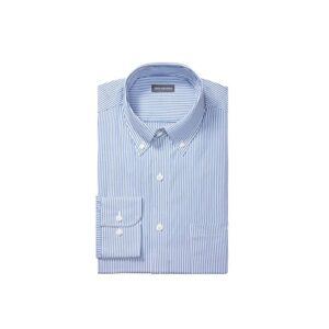 Van Heusen mens Regular Fit Pinpoint Stripe dress shirts, Blue, 17.5 Neck 36 -37 Sleeve US