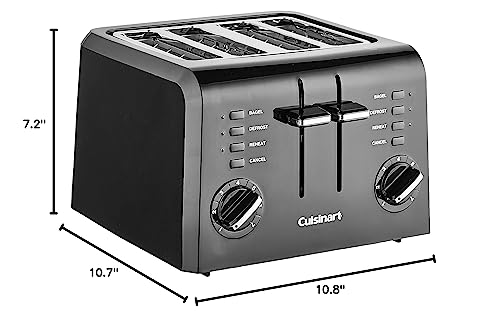 Cuisinart CPT-142BK 4-Slice Compact Plastic Toaster, Black