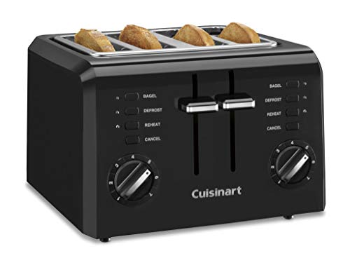 Cuisinart CPT-142BK 4-Slice Compact Plastic Toaster, Black