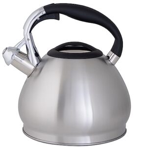 Kitchen Details Stainless Steel Whistling Tea Kettle | Stovetop | 14 Cup | 3.6 Quart | Satin