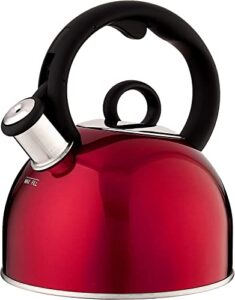 cuisinart ctk-s17mr aura 2-quart teakettle, make 2-quarts of boiling water in this classic tea kettle, metallic red