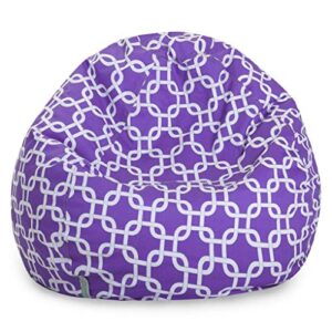 majestic home goods classic bean bag chair - links giant classic bean bags for small adults and kids (28 x 28 x 22 inches) (purple)