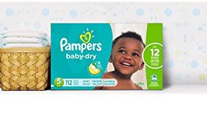 Diapers Size 5, 112 Count - Pampers Baby Dry Disposable Baby Diapers, Giant Pack