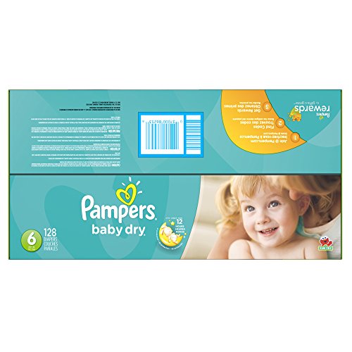 Pampers Baby-Dry Disposable Diapers Size 6, 128 Count, ECONOMY PACK PLUS