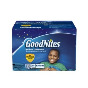 goodnites youth pants for boys, lxl, 30 count