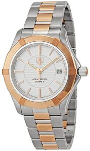 tag heuer aquaracer automatic stainless steel and 18kt rose gold mens watch wap2150bd0839