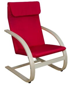 niche mia bentwood reclining, lounge, rocking chair- natural/red