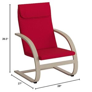 Niche Mia Bentwood Reclining, Lounge, Rocking Chair- Natural/Red