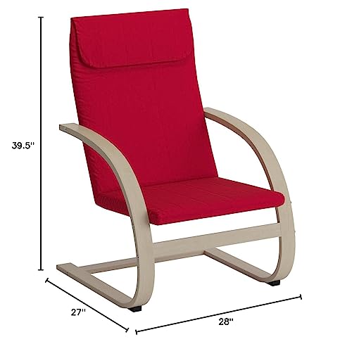 Niche Mia Bentwood Reclining, Lounge, Rocking Chair- Natural/Red