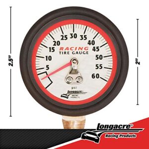 Longacre 50417 0-60 PSI Analog Tire Pressure Gauge, 2 Inch