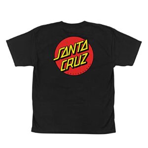SANTA CRUZ Youth S/S T-Shirt Classic Dot S/S Skate Youth T-Shirt - Black, Size: X-Large
