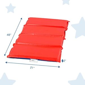 Children's Factory, CF400-509RB, Angels Rest 2" Toddler Nap Mat, Red-Blue, 4 Section Classroom Sleeping Mat, Kids Daycare or Preschool Waterproof Mat