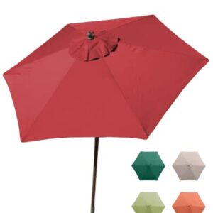 Formosa Covers 7.5 ft Outdoor Patio Umbrella Market Style with Crank & Tilt, Aluminum Anti-Rust Pole with Flexible Fiberglass Ribs - Perfect for Patio, Deck, Small Bistro, and Pool - Red