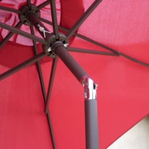 Formosa Covers 7.5 ft Outdoor Patio Umbrella Market Style with Crank & Tilt, Aluminum Anti-Rust Pole with Flexible Fiberglass Ribs - Perfect for Patio, Deck, Small Bistro, and Pool - Red