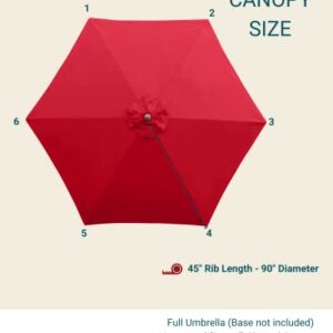 Formosa Covers 7.5 ft Outdoor Patio Umbrella Market Style with Crank & Tilt, Aluminum Anti-Rust Pole with Flexible Fiberglass Ribs - Perfect for Patio, Deck, Small Bistro, and Pool - Red