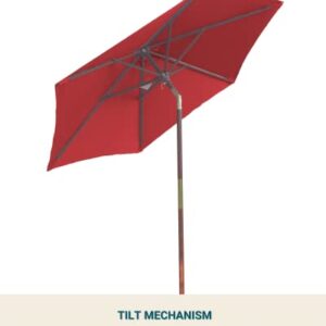 Formosa Covers 7.5 ft Outdoor Patio Umbrella Market Style with Crank & Tilt, Aluminum Anti-Rust Pole with Flexible Fiberglass Ribs - Perfect for Patio, Deck, Small Bistro, and Pool - Red