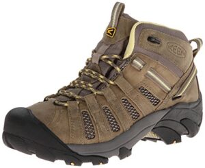 keen women's voyageur mid height breathable hiking boots, brindle/custard, 9 medium us