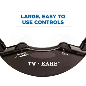 TV Ears Digital Wireless Headset System - Personal Volume Control, Quiet to Loud, Supports All TVs, Ideal for Seniors & Hearing Impaired, Infrared, Plug N' Play, No Pairing/Audio Delay, Dr Rec -11741, Black