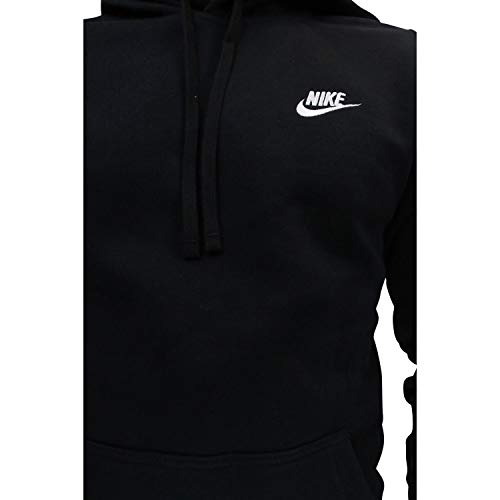 Nike Men's Sportswear Club Pullover Hoodie, Black/Black/White, X-Large