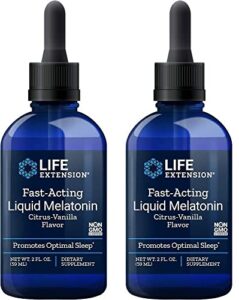 liquid melatonin natural citrus-vanilla flavor by life extension - 3mg- 2 bottles