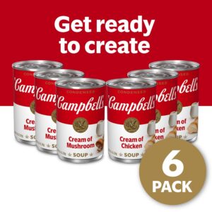 Campbell's Condensed Cream Soup Variety Pack, Cream of Chicken & Cream of Mushroom, 10.5 ounce cans (Pack of 6)