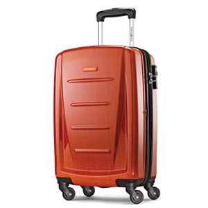 samsonite winfield 2 hardside luggage with spinner wheels, orange, carry-on 20-inch