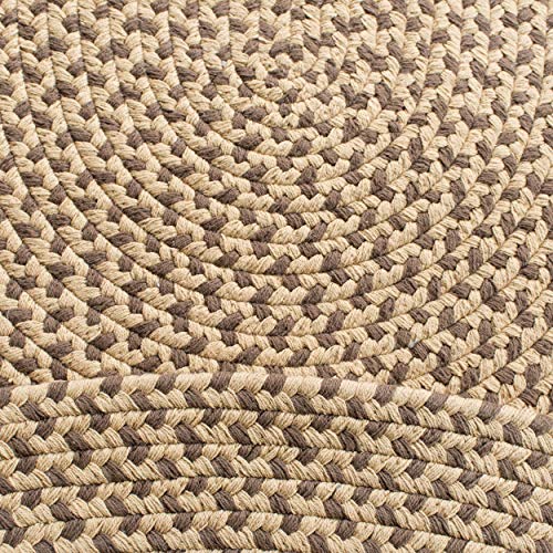 SAFAVIEH Braided Collection 4' x 6' Oval Beige/Brown BRD173A Handmade Country Cottage Reversible Cotton Area Rug
