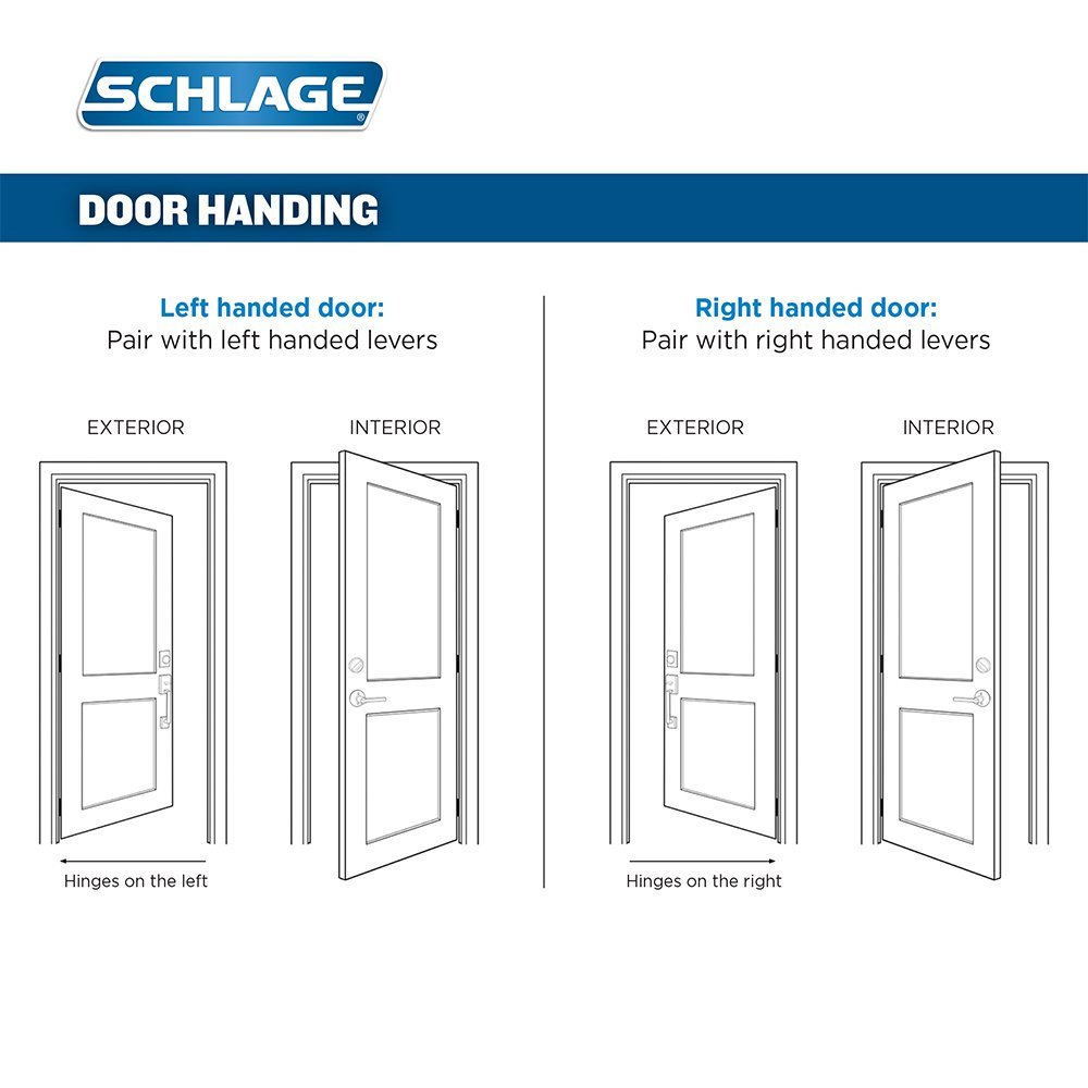 SCHLAGE Lock Company Addison Single Cylinder Handleset and Left Hand Accent Lever, Satin Nickel (F60 ADD 619 ACC LH)