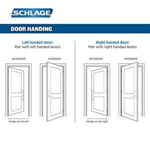 Schlage Lock Company Plymouth Single Cylinder Handleset and Right Hand Accent Lever, Satin Nickel (F60 PLY 619 ACC RH)