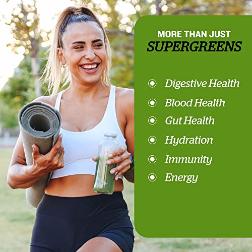 Sunfood Superfoods Super Greens Powder, Organic Green Juice/Smoothie Mix w/Digestive Enzymes & Probiotic for Gut Health, Good Source of Liquid Chlorophyll, Spirulina & Chlorella, 8 oz, 22 Servings