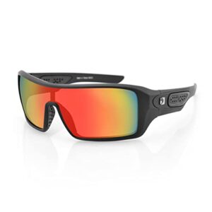 bobster paragon ®, matte black frame, smoked crimson mirror lens