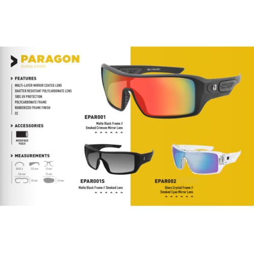 Bobster Paragon ®, Gloss Crystal Frame, Smoked Cyan Mirror Lens