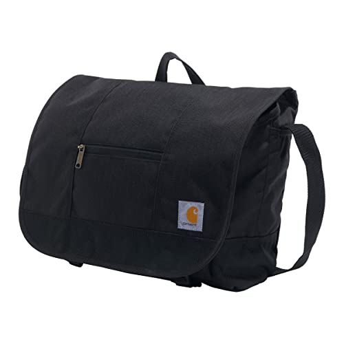 Carhartt Ripstop Messenger Bag, Durable Water-Resistant Messenger Work Bag, Black