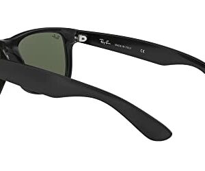 Ray-Ban RB4165 Justin Rectangular Sunglasses, Black/Dark Green, 55 mm