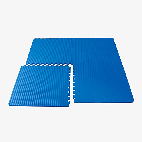 We Sell Mats 3/4 Inch Thick Martial Arts EVA Foam Exercise Mat, Tatami Pattern, Interlocking Floor Tiles for Home Gym, MMA, Anti-Fatigue Mats, 24 in x 24 in