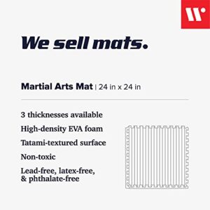 We Sell Mats 3/4 Inch Thick Martial Arts EVA Foam Exercise Mat, Tatami Pattern, Interlocking Floor Tiles for Home Gym, MMA, Anti-Fatigue Mats, 24 in x 24 in