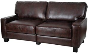 serta palisades upholstered sofas for living room modern design couch, straight arms, soft fabric upholstery, tool-free assembly, 73" sofa, chestnut brown