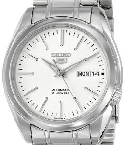 SEIKO Men's SNKL41 5" White Dial Stainless Steel Automatic Watch