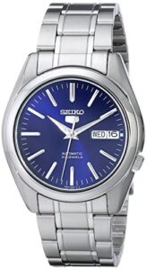 seiko men's snkl43 5" stainless steel automatic watch, blue
