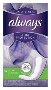 always dailies xtra protection long liners 40 ea (pack of 2)