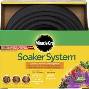 Swan Products MGSPAK38100CC Miracle-GRO Soaker System Customizable Hose with Push on Fittings, 100' x 3/8", Black