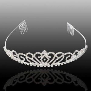 bseash silver crystal tiara crown headband princess elegant crown with combs for women girls bridal wedding prom birthday party