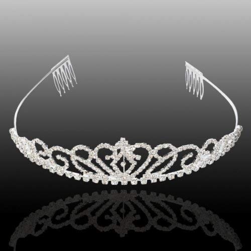 Bseash Silver Crystal Tiara Crown Headband Princess Elegant Crown with combs for Women Girls Bridal Wedding Prom Birthday Party