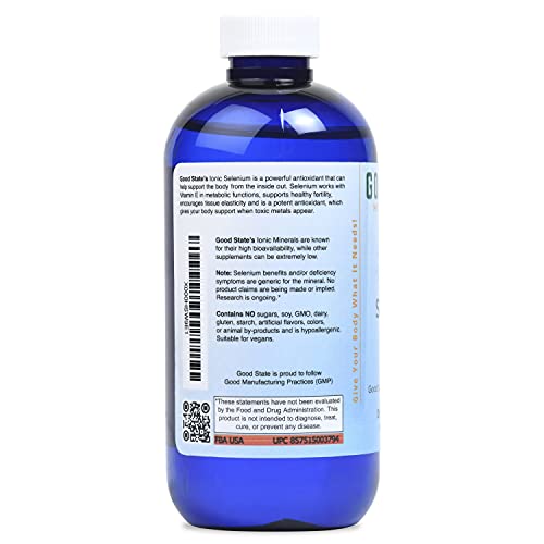 Good State | Liquid Ionic Selenium | Superior Cellular Absorption | Boosts Immune System | Helps Break Down and Reduce Toxic Metals | 96 Servings | 8 fl oz