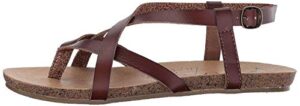 blowfish malibu women's granola flat sandal, whiskey dyecut pu, 8.5 medium us