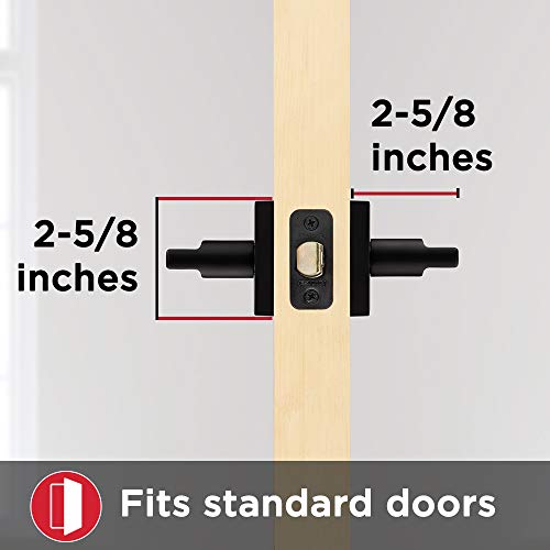 Kwikset Satin Nickel 91540-001 Halifax Door Handle Lever with Modern Contemporary Slim Square Design for Home Hallway or Closet Passage