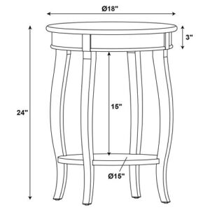 Powell Furniture Powell Hazelnut Round Shelf Table,, 18"L x 18"W x 24"H